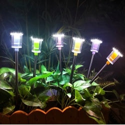 US Local 6 Pack Outdoor Solar Landscape Lights Perfectly Suited For Ambient Lighting In Outdoor Spaces, Courtyards, Corridors, Gardens, And Backyards