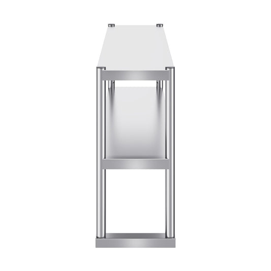 US Local VEVOR Double Overshelf, Double Tier Stainless Steel Overshelf, 12 X 48 Inch Double Deck Overshelf, Height Adjustable Overshelf Prep Work Table For Kitchen, Restaurant And Workshop