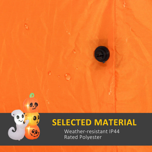 HOMCOM 5ft Inflatable Halloween Decoration Ghost And Pumpkin, Blow Up Outdoor LED Yard Display, Waterproof