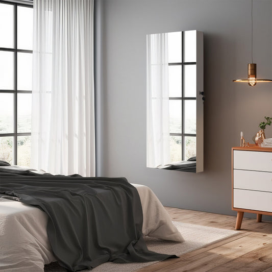 US Local Full Mirror Wall Hanging, 4 Layers Of Storage, 3 Storage Boxes, Wooden Stickers