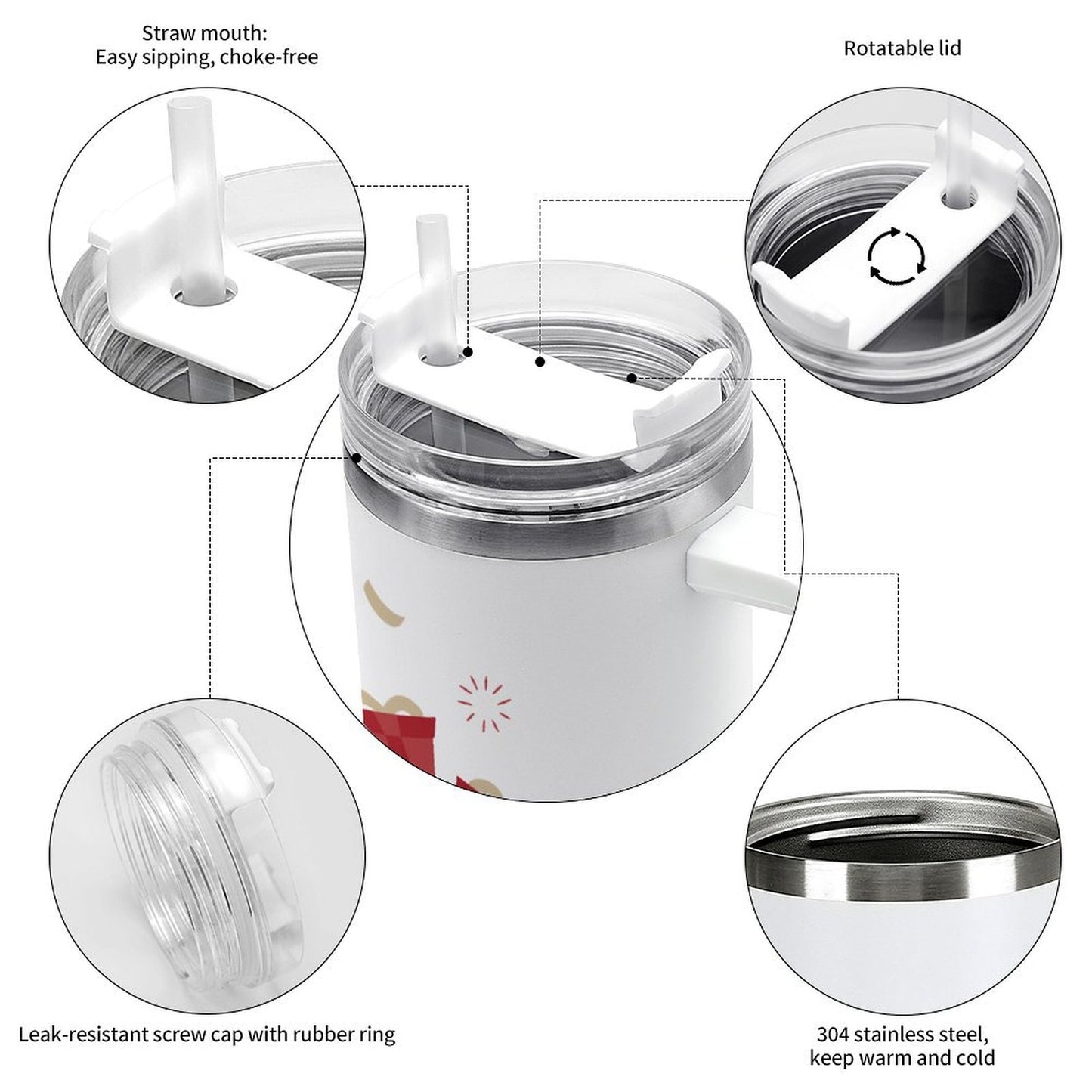 PHDT00177 POD US Local Tumbler 40 oz Large Capacity Car Cup Christmas