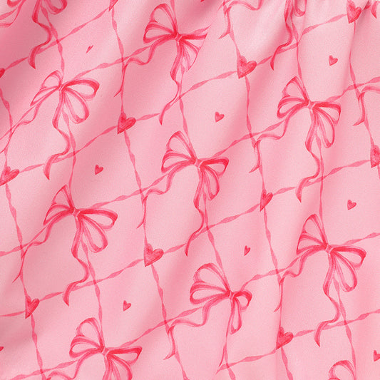 US Local Baby Girl's Bowknot Graphic Print Romper, Daddy's Girl Letter Print Triangle Jumpsuit With Bubble Sleeves