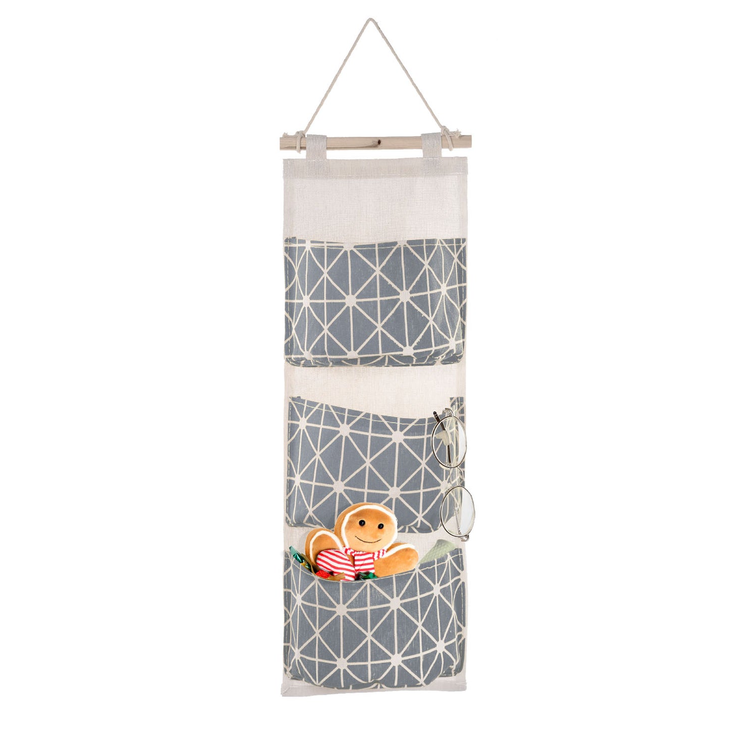 US Local 1 Pc Wall Mounted Storage Bag Door Closet Hanging Storage Bag Organizer Waterproof 3 Pockets Pouch
