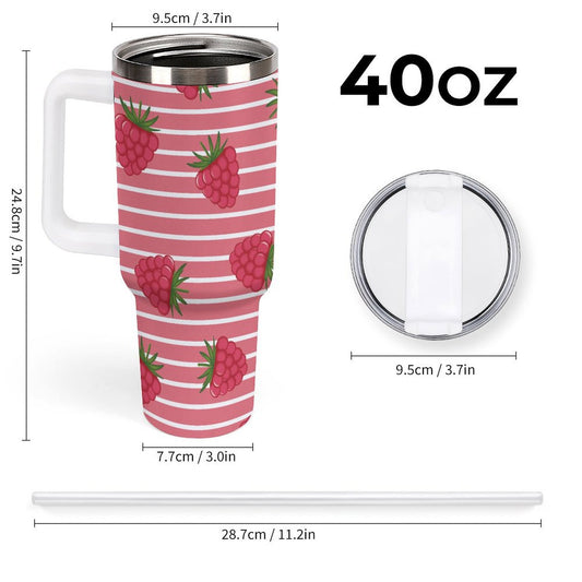 PHDT00379 POD US Local Tumbler 40 oz Large Capacity Car Cup Geometric, Strawberry, Red