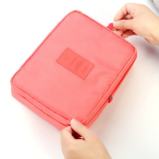 US Local Portable Cosmetic Bag Waterproof Divider Multi-grid Pockets Toiletry Bags Travel Storage Handbags Women Make Up Bag