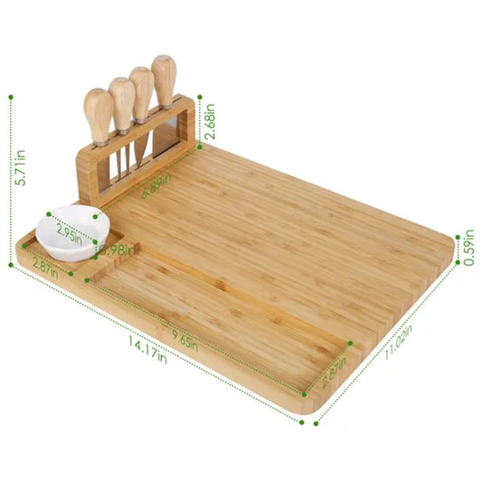 US Local Bamboo Charcuterie Cheese Board Platter Board Serving Tray