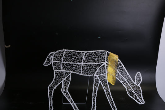 US Local 3 Sets Of Reindeer Family Lighted 2D Christmas Deer Decoration Warm Yellow Light 3 Lighting Modes Buck Doe Fawn Indoor Outdoor Christmas Decoration