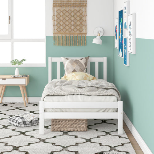 UK Local Wooden Bed Frame, Single Bed 3ft Solid Wooden Bed Frame, Bedroom Furniture For Adults, Kids, Teenagers ,90 X 190 Cm