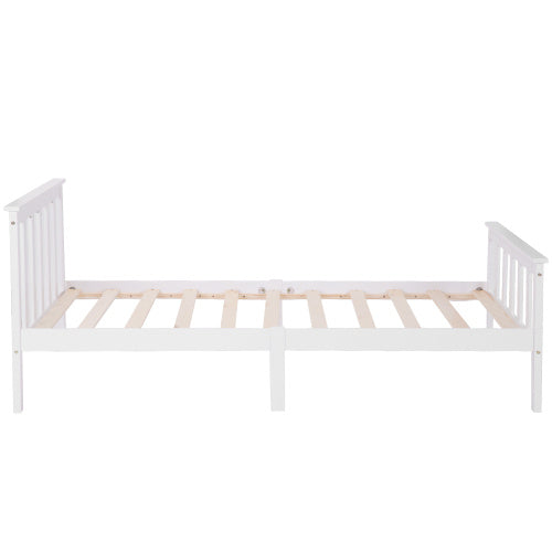 UK Local Single Bed White 3ft Solid Pine Wooden Bed Frame For Adults, Kids 190 X 90 Cm 3FT