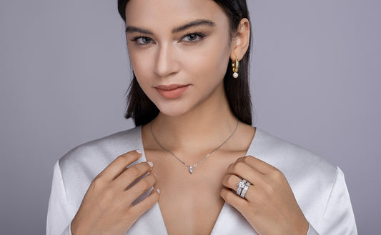 US Local Vanilla - A Fashionable And Luxurious Jewelry Piece Set With 3-carat Moissanite S925 Sterling Silver And Platinum-plated Diamond