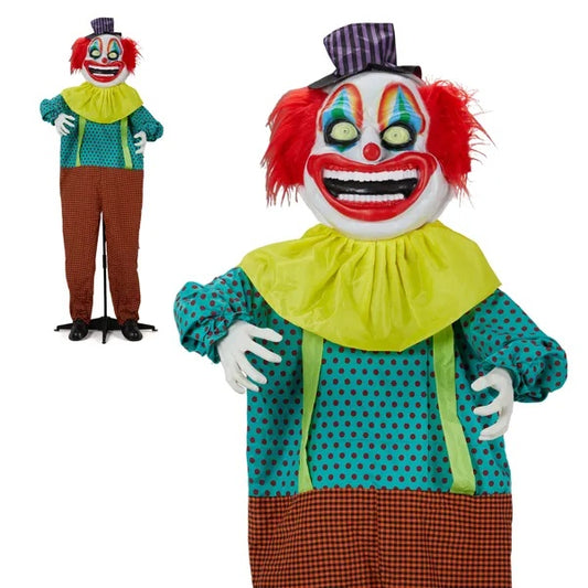 US Local 6ft Yellow Eyed Clown Outdoor Halloween Decorations