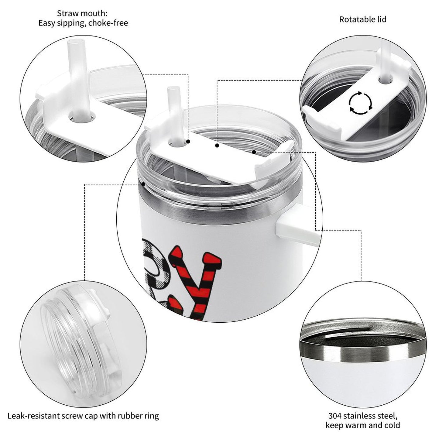 PHDT00272 POD US Local Tumbler 40 oz Large Capacity Car Cup Christmas