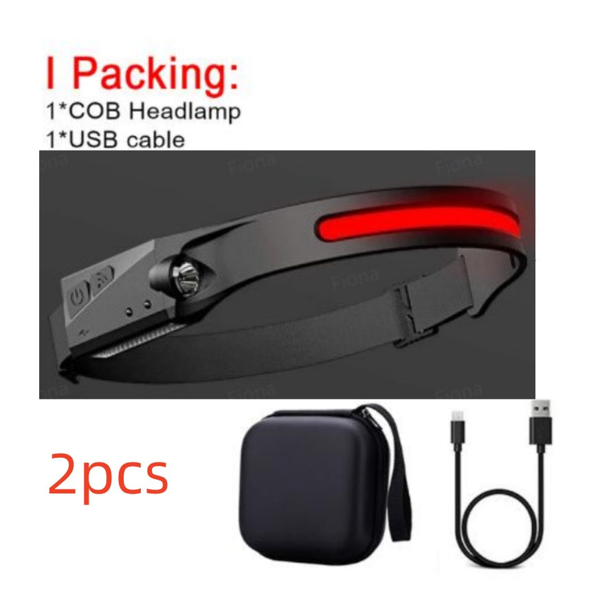 USA Local COB LED Induction Riding Headlamp Flashlight USB Rechargeable Waterproof Camping Headlight With All Perspectives Hunting Light