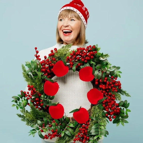 US Local 12Pcs Mini Christmas Ornament 2.1in Foam Red Ball Ornament Pendants Xmas Tree Hanging Decorations For Holiday Party Supplies