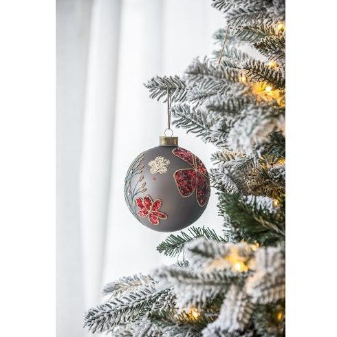 US Local D4.7 Christmas Ball Ornaments, Glass Decorative Hanging Ball Christmas Tree Ornaments For Holiday Party Decorations, Set Of 4