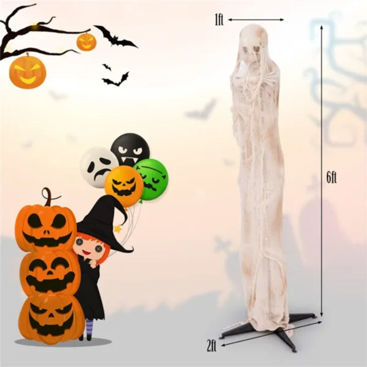 6FT Halloween Decorations With LED Red Glow Eyes