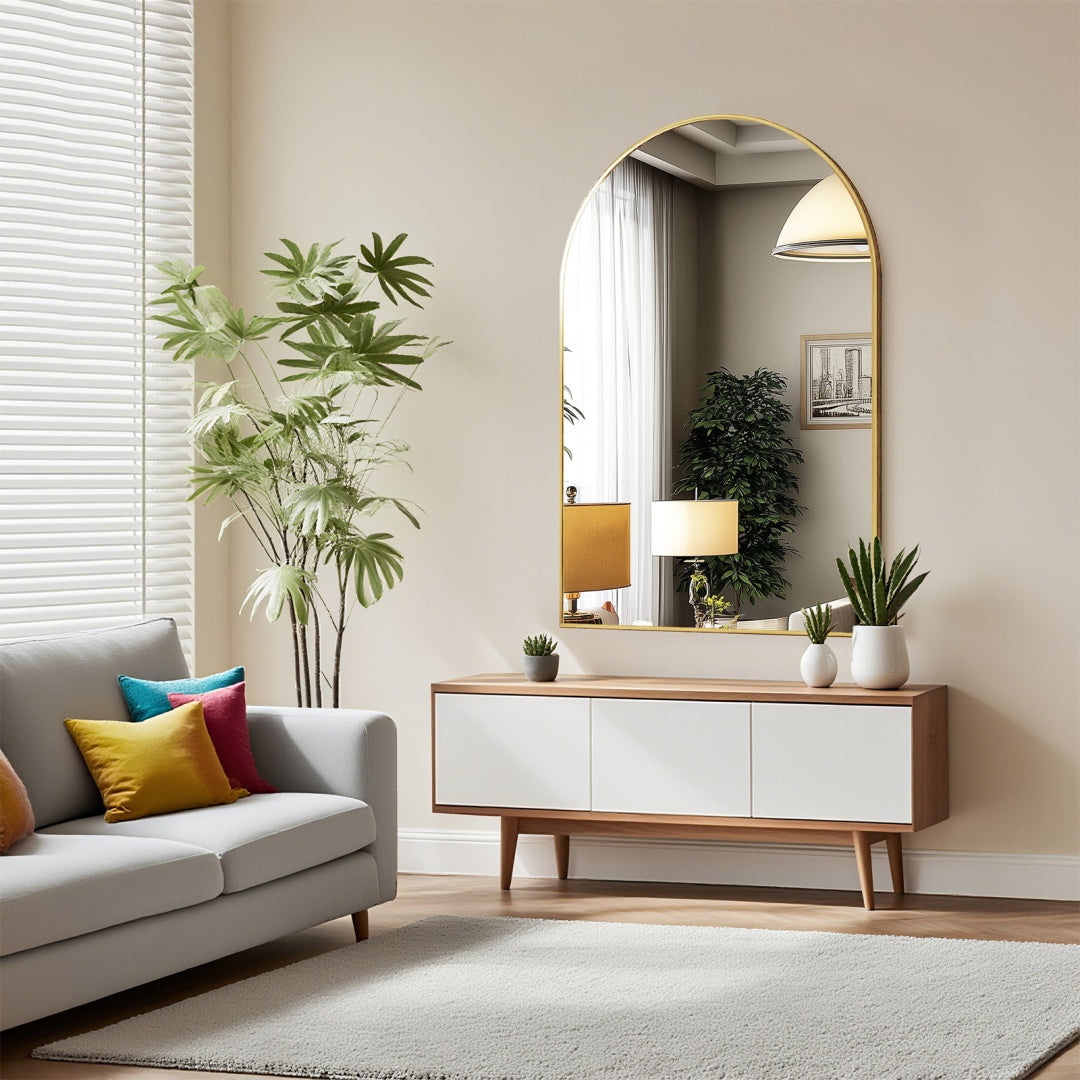 US Local Bathroom Wall Mirror, Metal Frame Vanity Mirror For Bedroom, Entryway, Living Room