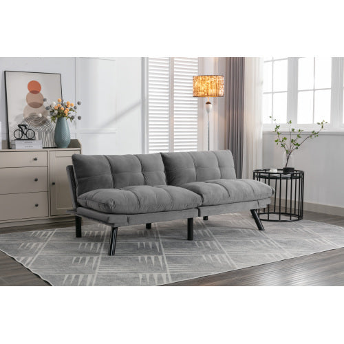 US Local Light Grey Convertible Folding Modern Sofa Bed