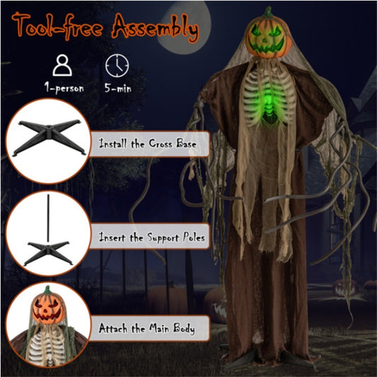 US Local 6ft Halloween Animatronic Ghost Pumpkin