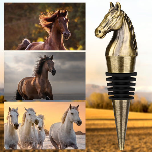 US Local Luxury Horse Head Wine Bottle Stopper Animal-shaped Wine Stopper For Preserving Red Wine, A Kitchen Storage Gift, A Birthday Gift For Universal Wine Preservation Supplies.