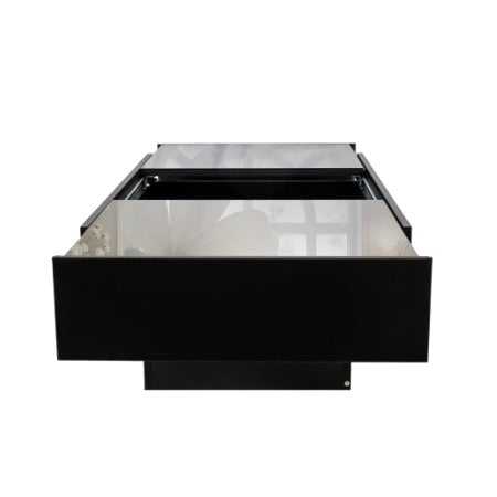 US Local Coffee Table With Sliding Tabletop, Center Table With Hidden Storage Compartment, Extendable Table For Living Room