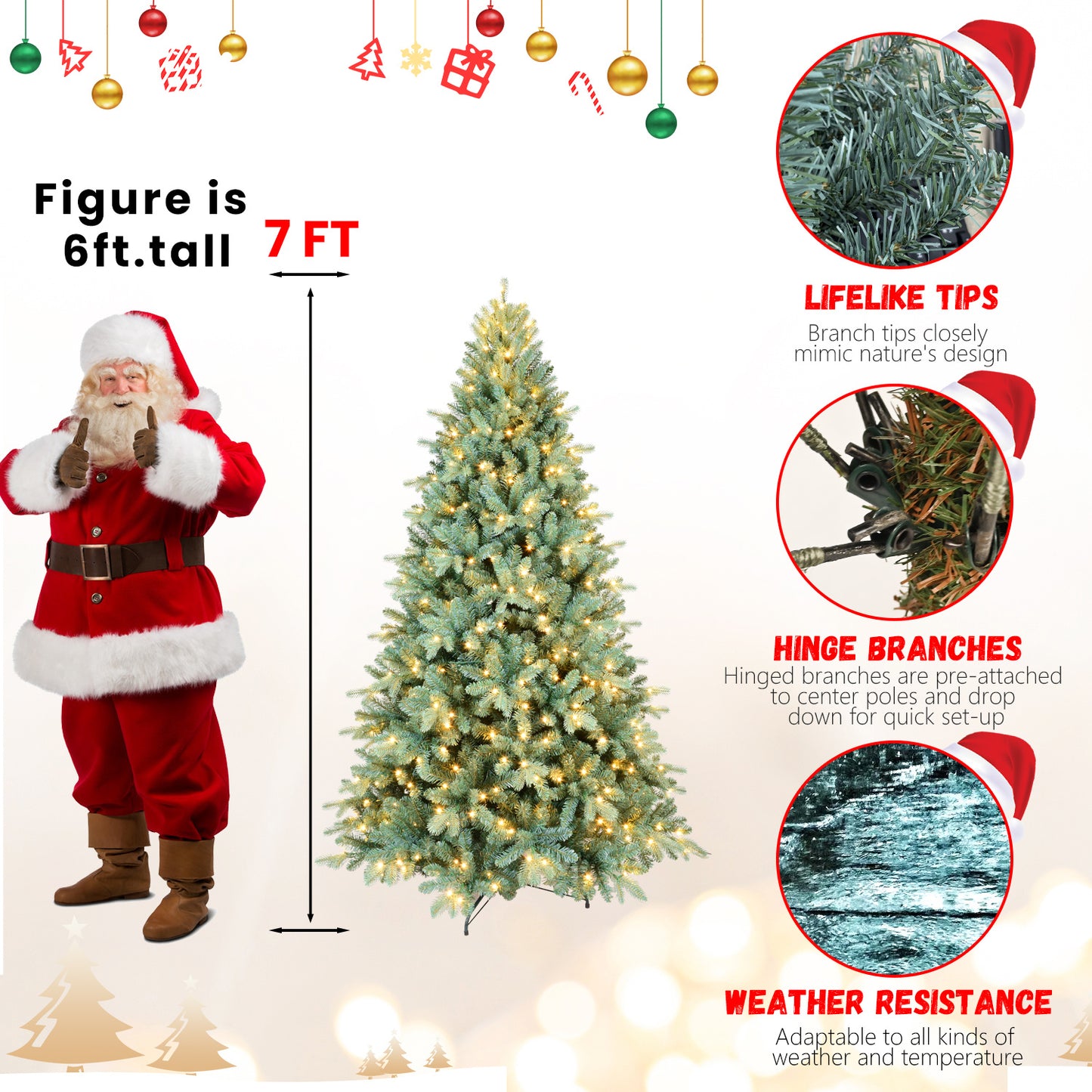 US Local PE, PVC Christmas Tree, Christmas Decorations, With Lights