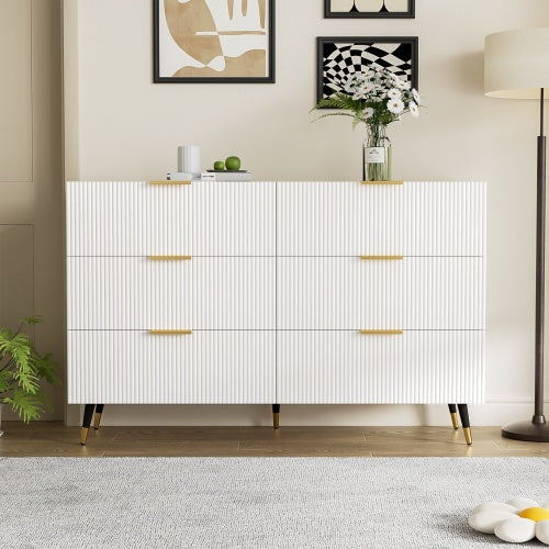 UK Local Elegant Sideboard With Modern Design, Chest Of Drawers And Plenty Of Storage Space, Golden Handles