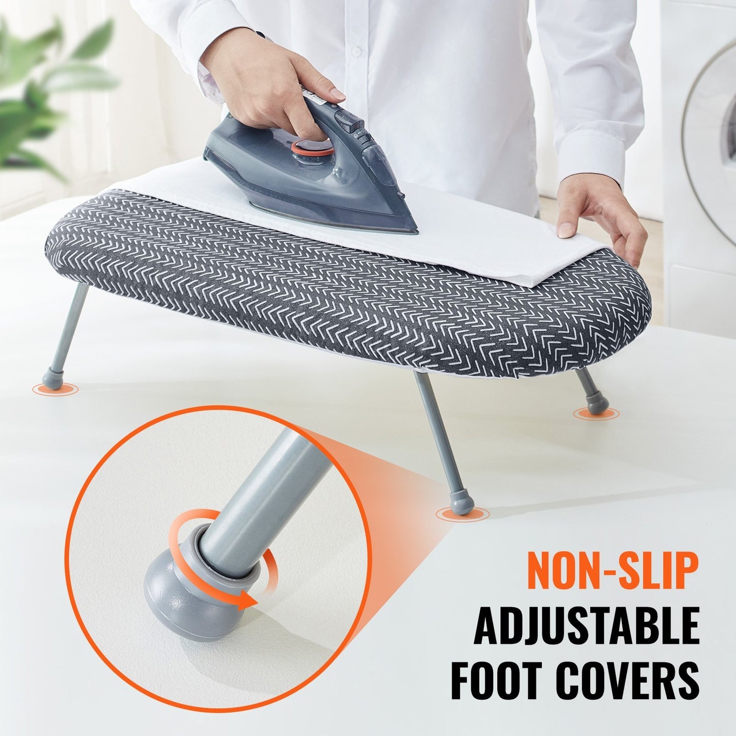 US Local VEVOR Tabletop Ironing Board 23.4 X 14.4, Small Iron Board With Heat Resistant Cover And Cotton Cover, Mini Ironing Board With 7mm Thickened Needle Cotton Layer For Small Spaces, Travel Use