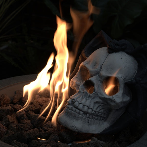 Demon Skull Gas Fireplace, Suitable For Ventless Or Ventless Propane, Gel, Ethanol, Electric, Outdoor Fireplaces And Fire Pits, Halloween Decorations - Patent Pending