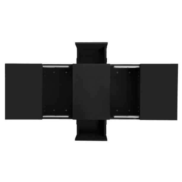 UK Local Coffee Table, Black High-Gloss Living Room Table With Push-Pull Storage Structure, Double-Sided Drawers