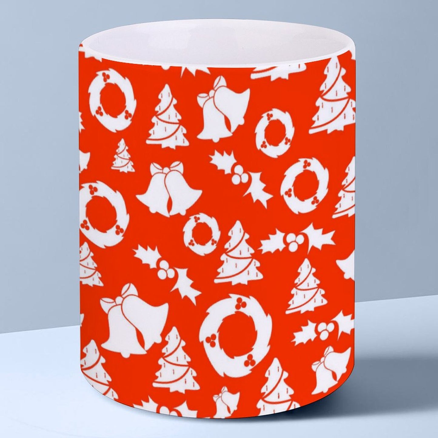 POD US Local White mug with full print, Christmas Red 0041