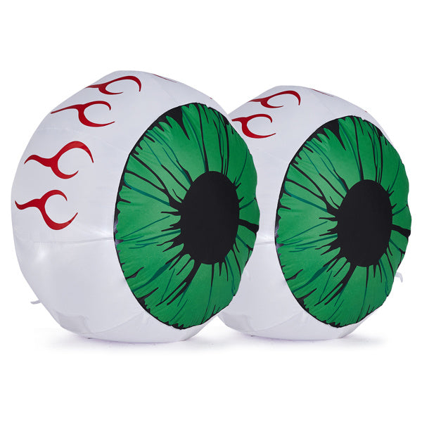 2PCS 3ft Green Eyed Ball ,2 White LED Lights Halloween Inflatable Decoration 12V
