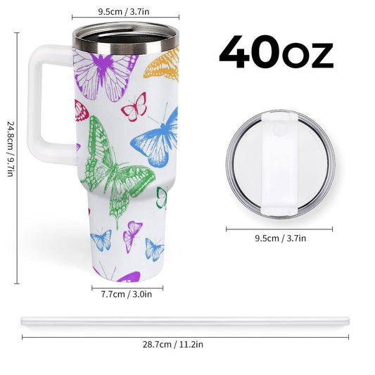 PHDT00538 POD US Local Tumbler 40oz Large Capacity Car Cup Hollow Out, Butterfly