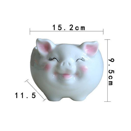 US Local Simple Nordic Cartoon Animal Succulent Flower Pot Ceramic Decorative Ornaments