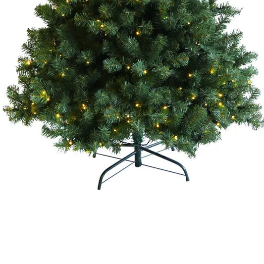 US Local Pre-lit Christmas Tree 6ft Artificial Hinged Xmas Tree With Foldable Stand