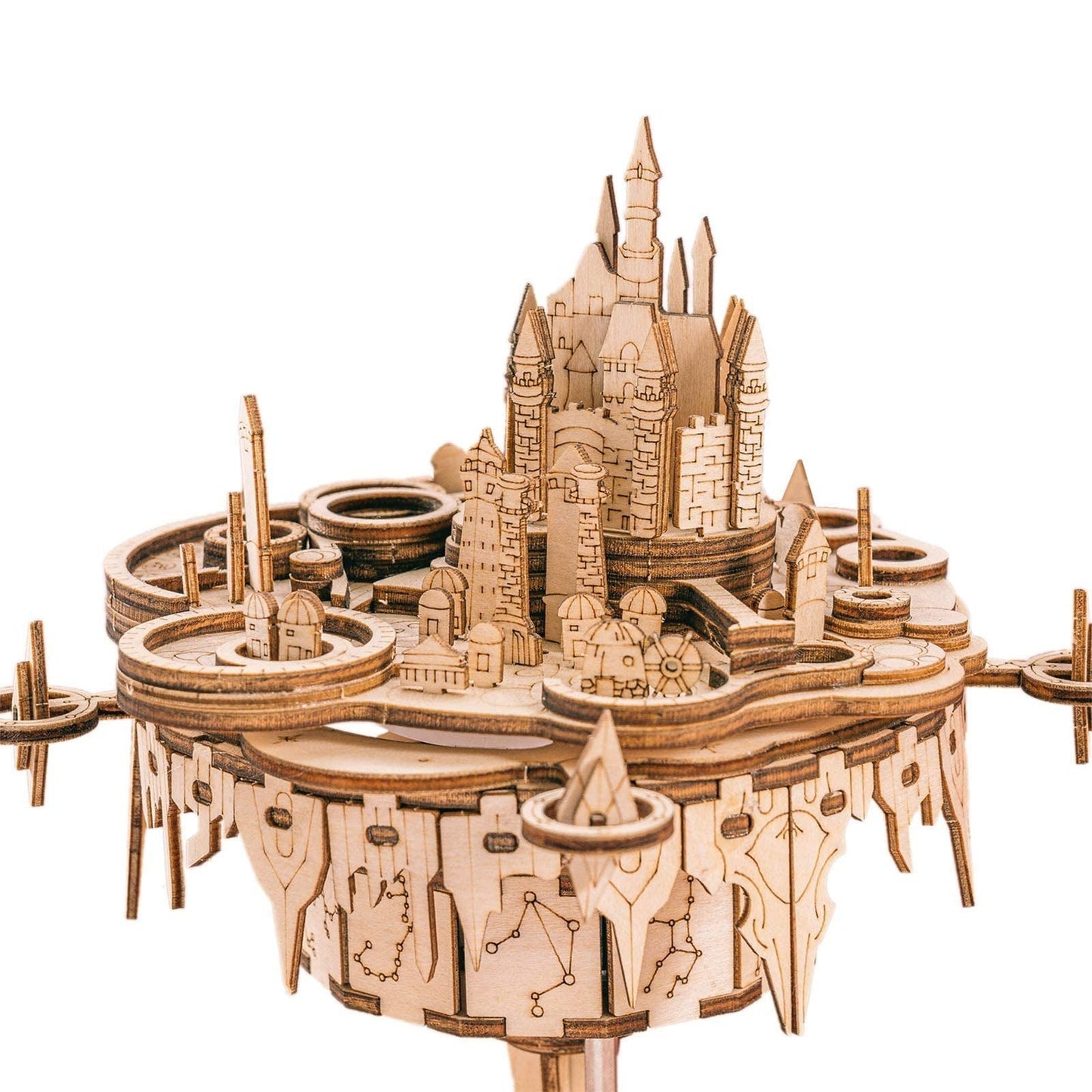 US Local MUSIC PARK 3D Wooden Puzzles Music Box Kits You Are My Sunshine Castle Building Model DIY Crafts Birthday Gift For Women