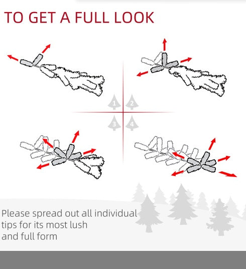 US Local HOMCOM Prelit Holiday Christmas 4-Piece Set, Garland Wreath And Set Of 2 Entrance Trees With Warm White LED Lights, Red Berries, Pine Cones, Green