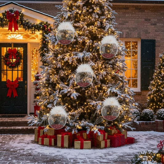 US Local 6PCS Set Glass Christmas Ornaments Decorative Hanging Balls For Tree & Holiday Party Decor Festive Home Decorations FBA Shipment