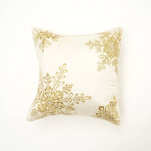 US Local Polyester Throw Pillow With Embroidery & Bead Work Soft & Stylish Accent