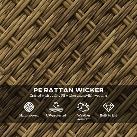 US Local 3 Piece Outdoor Bistro Set, Wicker Small Patio Furniture Set With Swivel Glider Chairs For Balcony, Porch, Beige