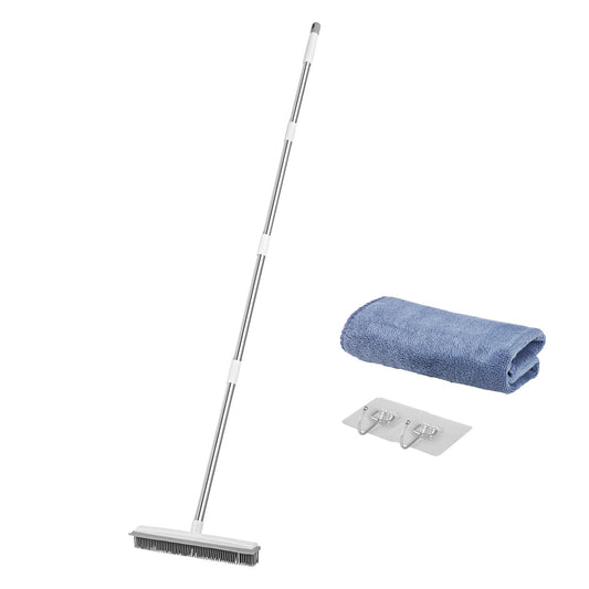 US Local Pet Hair Removal Broom 58.46 In Adjustable Long Handle Pet Hair Rubber Broom