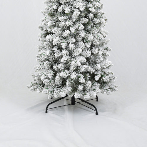 US Local 3 Pcs Flocked Artificial Christmas Tree Set With Lights, 4ft 5ft 6ft Christmas Snow Tree Set, Christmas Decor