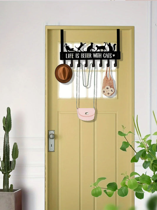US Local Over-The-Door Cat Organizer,8 Multi-Purpose Hooks For Wall Or Door, Home Storage