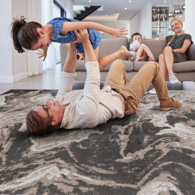 US Local LOOM LUXE Collection 8X10 L.Brown Abstract Non-Shedding Living Room Bedroom Dining Home Office Stylish And Stain Resistant Area Rug