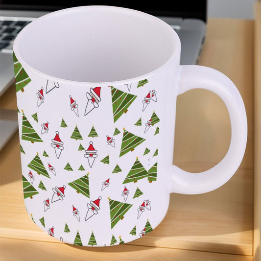 POD US Local White mug with full print, Christmas Tree, Santa Claus 0089