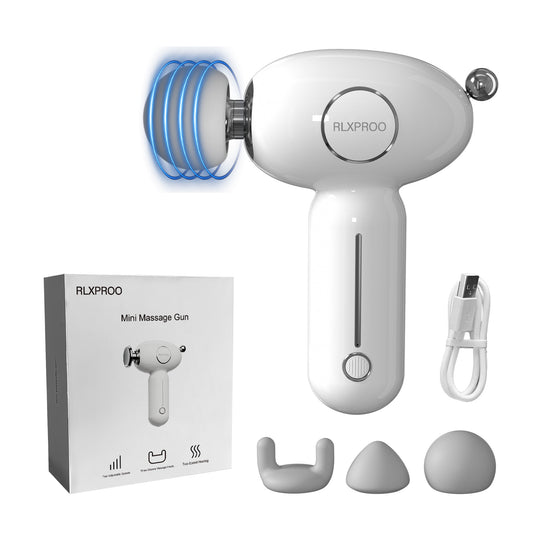 US Local Mini Massage Gun - Deep Tissue Percussion Massager With Heating Function, 5 Speed Levels, Portable Muscle Relaxation For Athletes & Recovery, USB Rechargeable