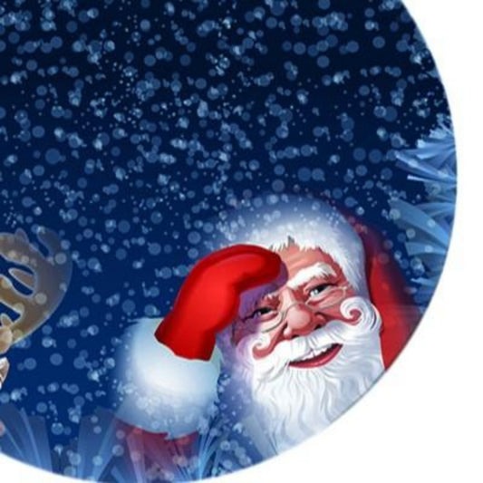 US Local Elastic Edge Fits Santa Claus Christmas Tablecloth