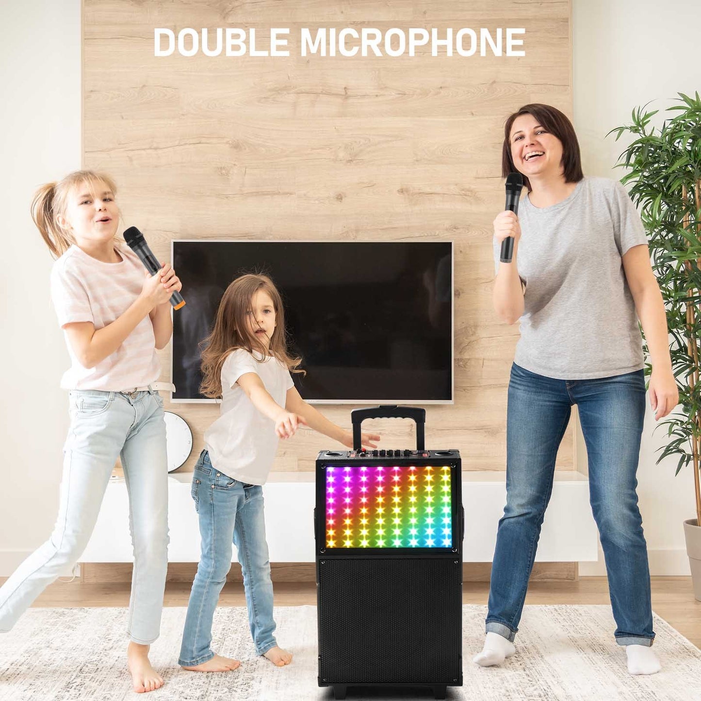 US Local 12in 60W LED Spectrum Light Bluetooth Remote Control Rod Speaker