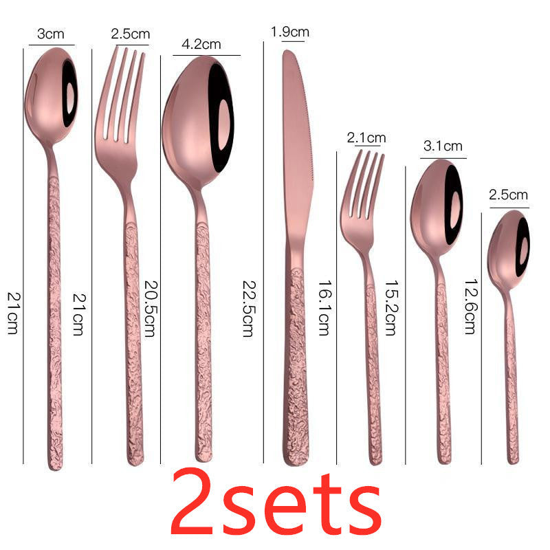 USA Local Embossed Textured Handle Steak Cutlery Western Cutlery