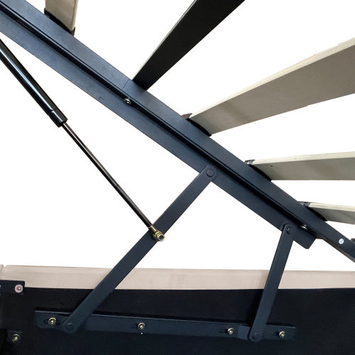 UK Local King Upholstered Bed With Charging Station, Velvet Hydraulic Storage Bed With Reading Light, 5ft King Bed Frame With Handmade Button Tufted Wide Headboard And Bedside Storage, Beige